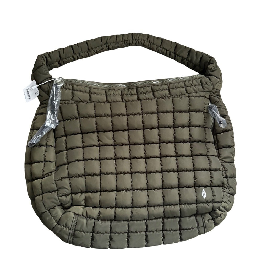 NWT FP Movement Quilted Carryall Bag Gorpcore Seagrass Green Puffer Hobo
